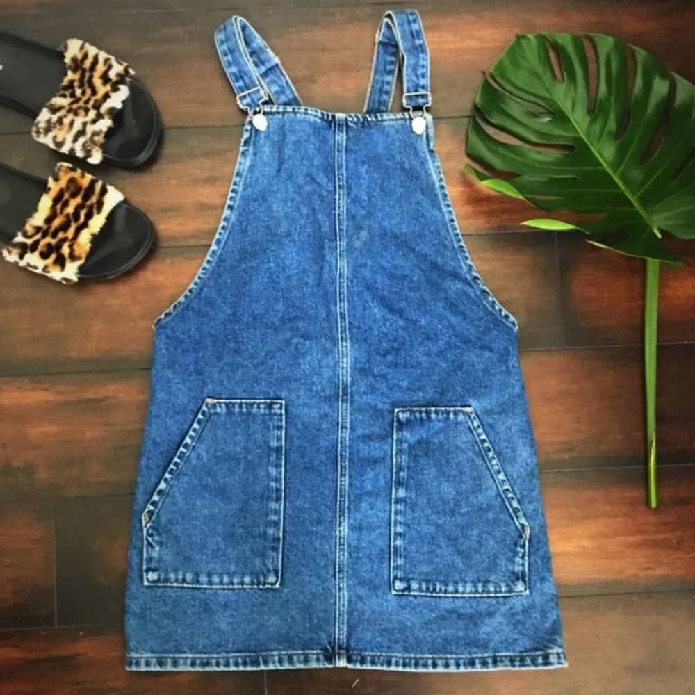 Topshop Denim Overall Dress